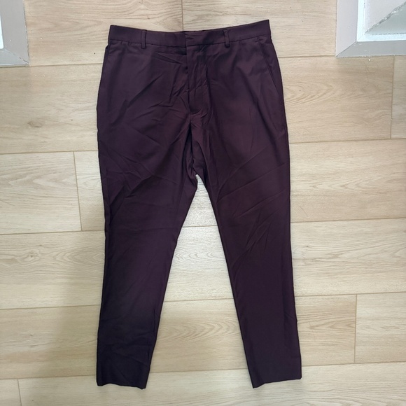 Perry Ellis Portfolio Very Slim Burgundy 36x32 - Picture 4 of 12